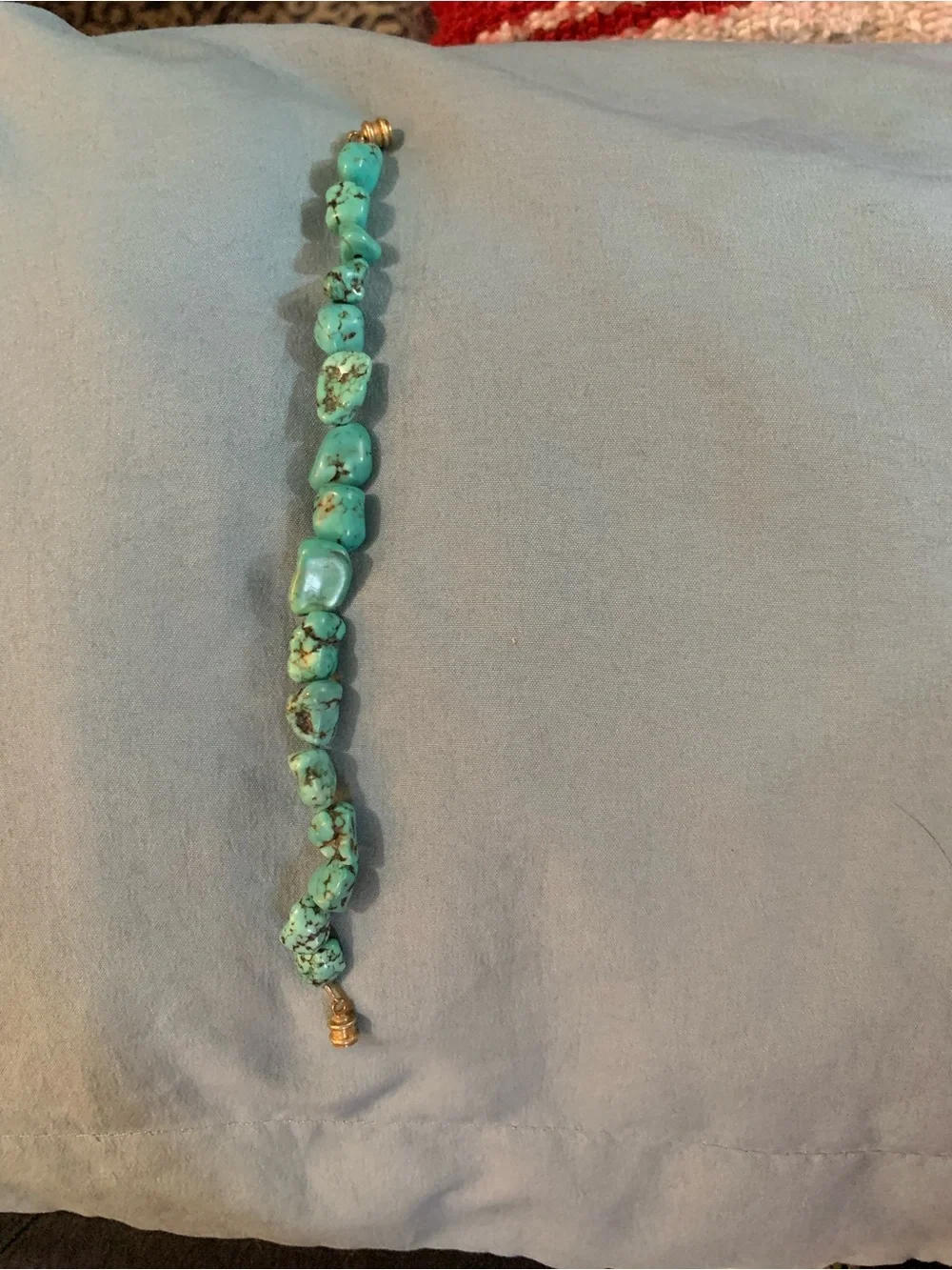 Turquoise Bead Stretch Bracelet with Magnetic Clasp
